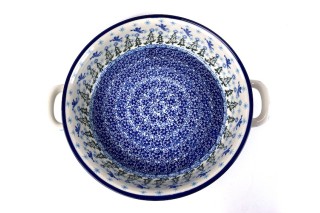 420 Bunzlau Ronde schaal met open handvaten 1675X  Ronde Schalen